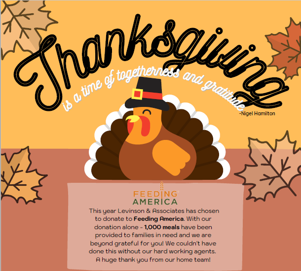 Happy Thanksgiving from the Levinson Family! Donation Details Inside ...